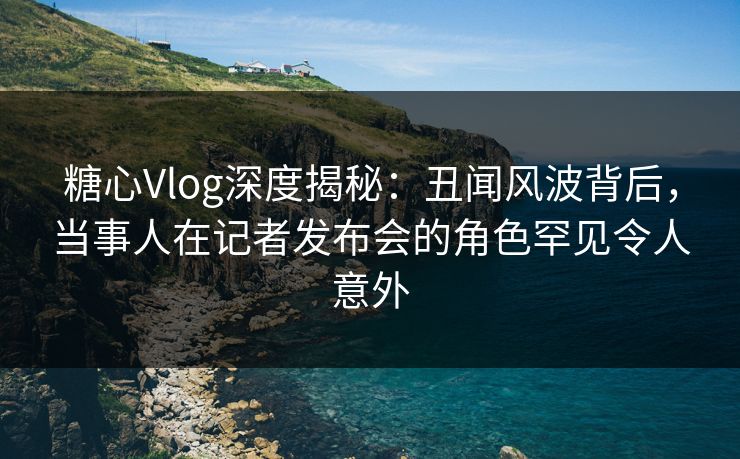 糖心Vlog深度揭秘：丑闻风波背后，当事人在记者发布会的角色罕见令人意外