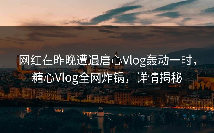 网红在昨晚遭遇唐心Vlog轰动一时，糖心Vlog全网炸锅，详情揭秘