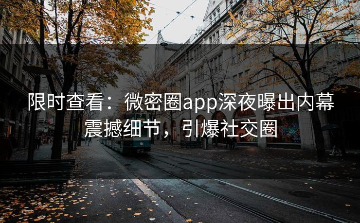 限时查看：微密圈app深夜曝出内幕震撼细节，引爆社交圈