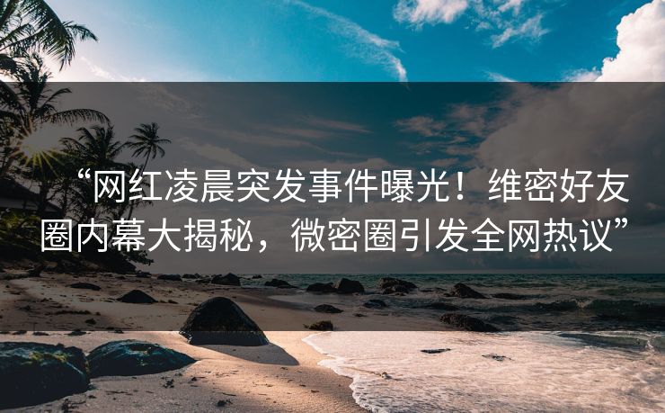“网红凌晨突发事件曝光！维密好友圈内幕大揭秘，微密圈引发全网热议”
