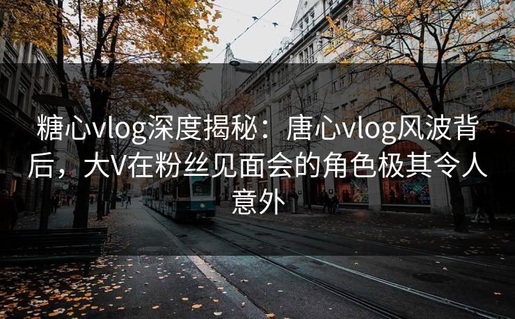 糖心vlog深度揭秘：唐心vlog风波背后，大V在粉丝见面会的角色极其令人意外