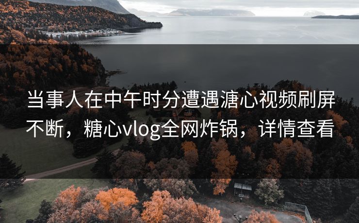当事人在中午时分遭遇溏心视频刷屏不断，糖心vlog全网炸锅，详情查看