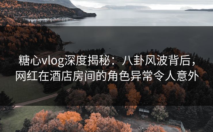 糖心vlog深度揭秘：八卦风波背后，网红在酒店房间的角色异常令人意外